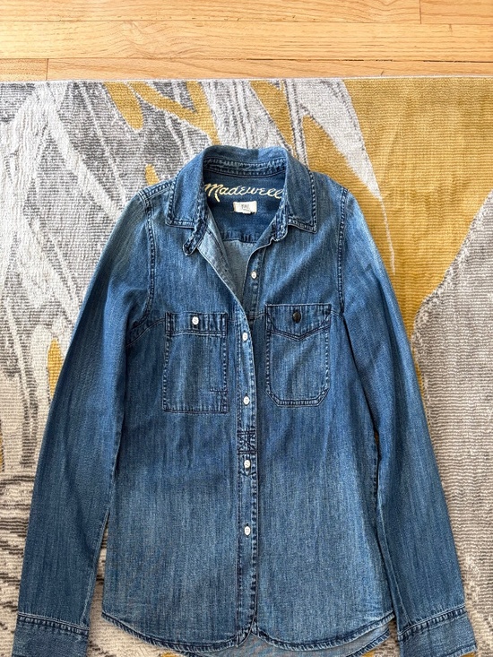 Blue Button Down Top- Madewell - Picture 1 of 8
